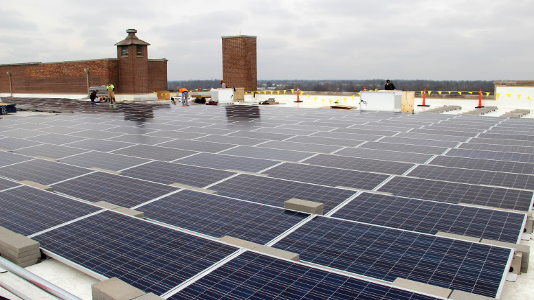 The roof-mounted solar array at Cornerstone is pictured. Photo provided.