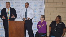 Pictured L-R: Jeff Howe, President of Northeast Region of Old National Bank Micah Maxwell, Executive Director – Boys & Girls Club of Muncie Juli Metzger, President – Board of Directors for Boys & Girls Club of Muncie WaTasha Griffin, Grants Committee Member – Champions for a Safe Community Fund