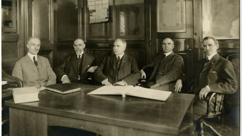 Iconic photo of the five Ball Brothers in their Muncie office. Learn more about one of Photo courtesy of The Minnetrista Heritage Collection.