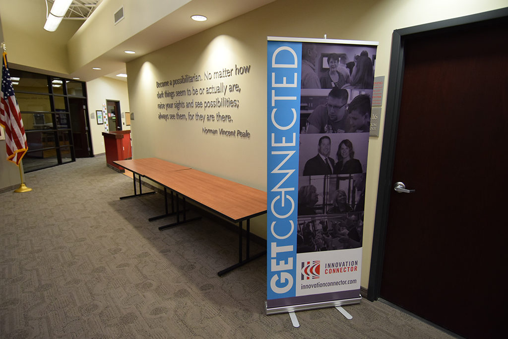 A "Get Connected" banner is pictured inside the Innovation Connector.