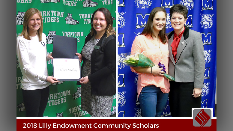 Madison Smalstig of Yorktown High School and Kelby Stallings of Muncie Central High School have been selected as the recipients of the 2018 Lilly Endowment Community Scholarship by The Community Foundation of Muncie and Delaware County.