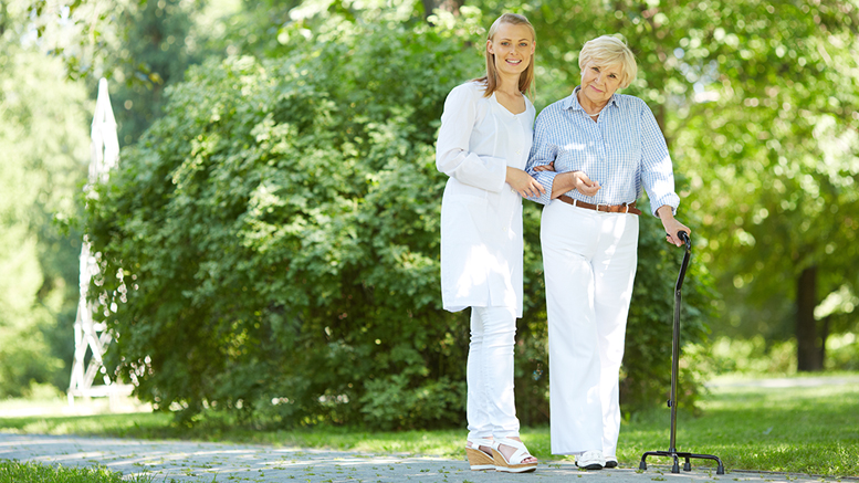 Walking is good exercise at any age. Photo by: graphicstock