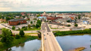 An aerial photo of the downtown Muncie area. Photo by: Intersection