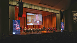 A scene inside Emens Auditorium as Ball State kicked off the Centennial Celebration. Photo provided.