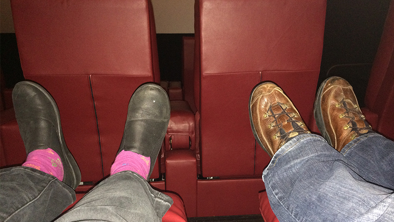 The view from our comfy movie-theater recliners. Photo by: Nancy Carlson