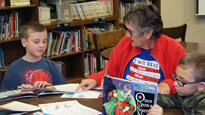 United Way Reading Club volunteer Nancy Carlson is beloved by students of all abilities and interests. Photo provided.