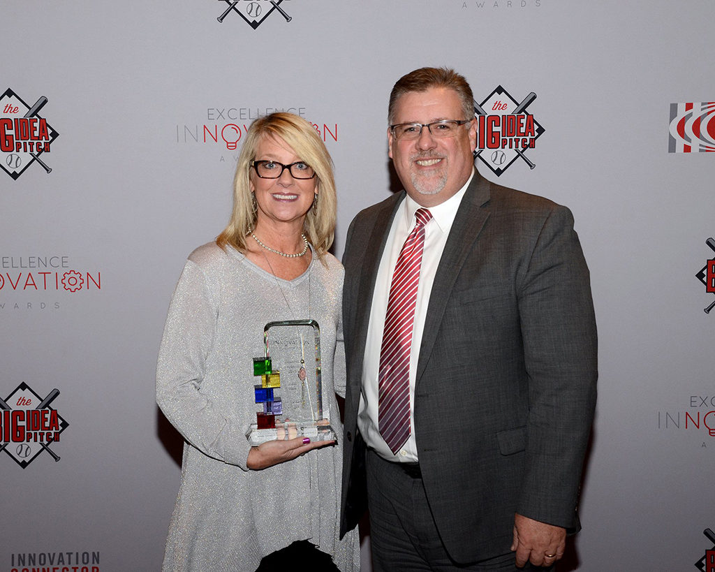 Heidi Hale is pictured with Richard Christ receiving her award. Photo by: Kyle Evans