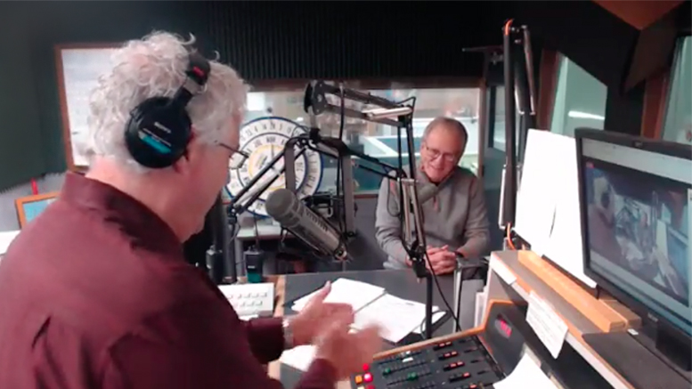 Mayor Dennis Tyler in the studio of WLBC radio on 12/17/18