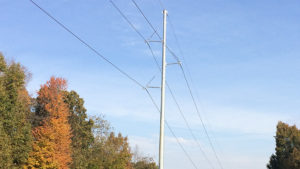 The Southern Muncie Area Improvements project involves upgrading about 3 miles of electric transmission line, building a new substation and upgrading several area substations in Delaware County. Aging wood poles will also be replaced with steel monopoles. (Pictured.) Photo provided