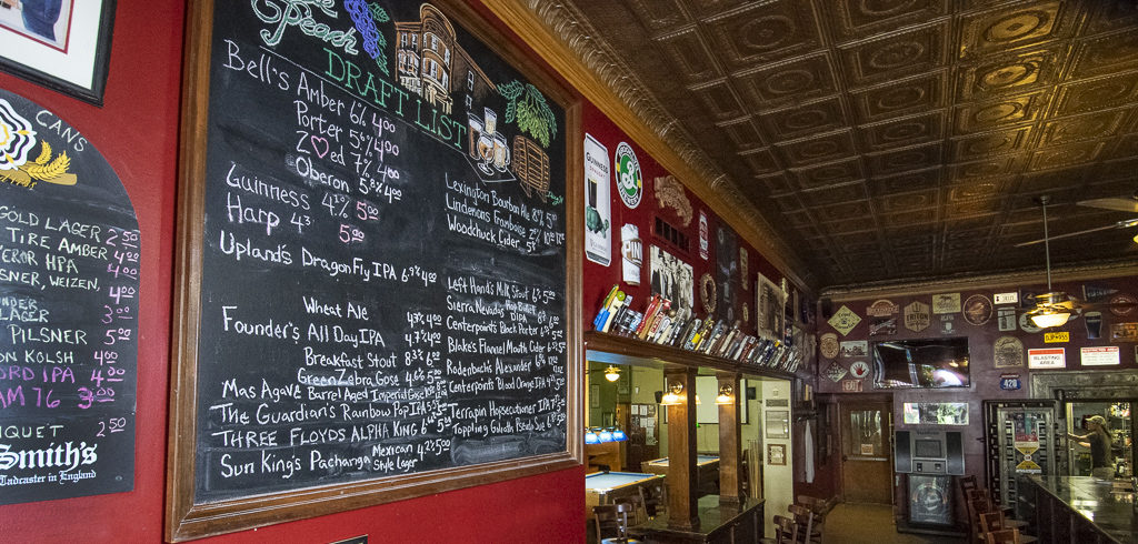 Some of the beers offered at the Fickle Peach. Photo by: Mike Rhodes