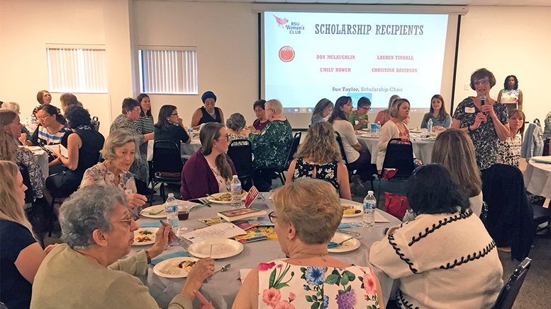 Proceeds from the Spaghetti & Trivia Night Fundraiser will directly fund scholarships for non-traditional students. Four scholarship recipients were recognized at a BSU Women’s Club event in September. Photo by: Victoria Meldrum.