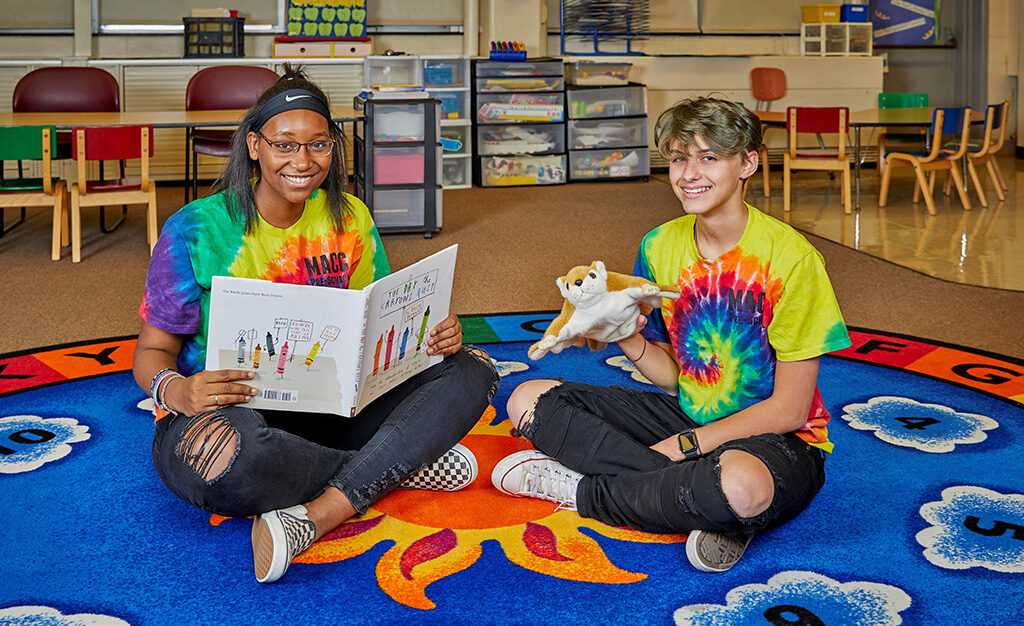Macy Serf (Muncie Central) and Blake Fenton (Yorktown) from the MACC's Early Childhood Education program. Photo by: Kris Julius