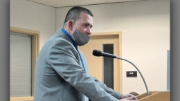 Ray Dudley speaks at the MCS board meeting on December 8th. Photo by Andy Klotz