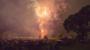 Fireworks at the levy. Photo by Mike Rhodes