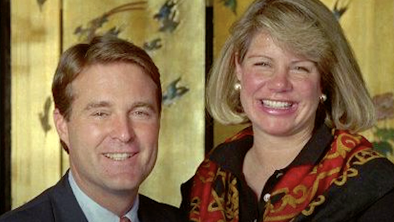 Former Indiana Governor Evan Bayh and Former First Lady Susan Bayh are pictured in earlier days.