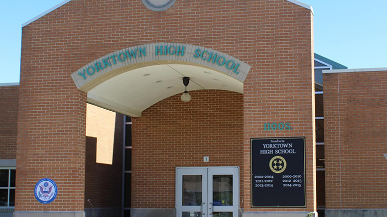 Yorktown High School. Photo courtesy of Emme Hembree, student writer/journalist, Yorktown High School.
