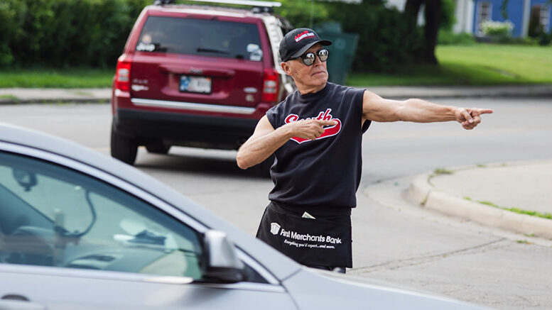 Dale Basham directs traffic at the County Fair. Photo provided.