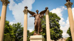 Beneficence, affectionately called “Benny,” is Ball State's institutional icon. She symbolizes the generosity of the five Ball brothers whose land donation to the State of Indiana allowed Ball State to flourish. Photo provided by BSU