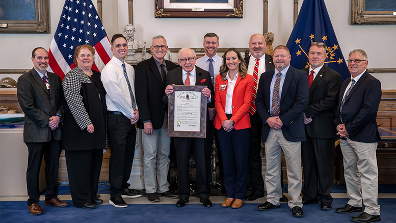 Dr. Wayne Gray is pictured with his Sagamore of the Wabash Citation of Honor. Photo provided