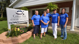 Cover-Tek staff outside their building at 926 W. Main St., Muncie