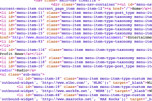 And example of the computer code behind the MuncieJournal.com website.