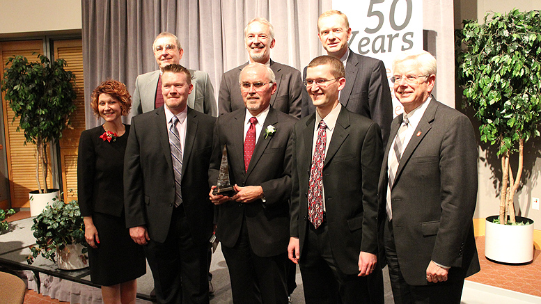 Whitinger Member/Owners with Jennifer Bott and Ball State University President, Dr. Paul Ferguson. Photo provided.