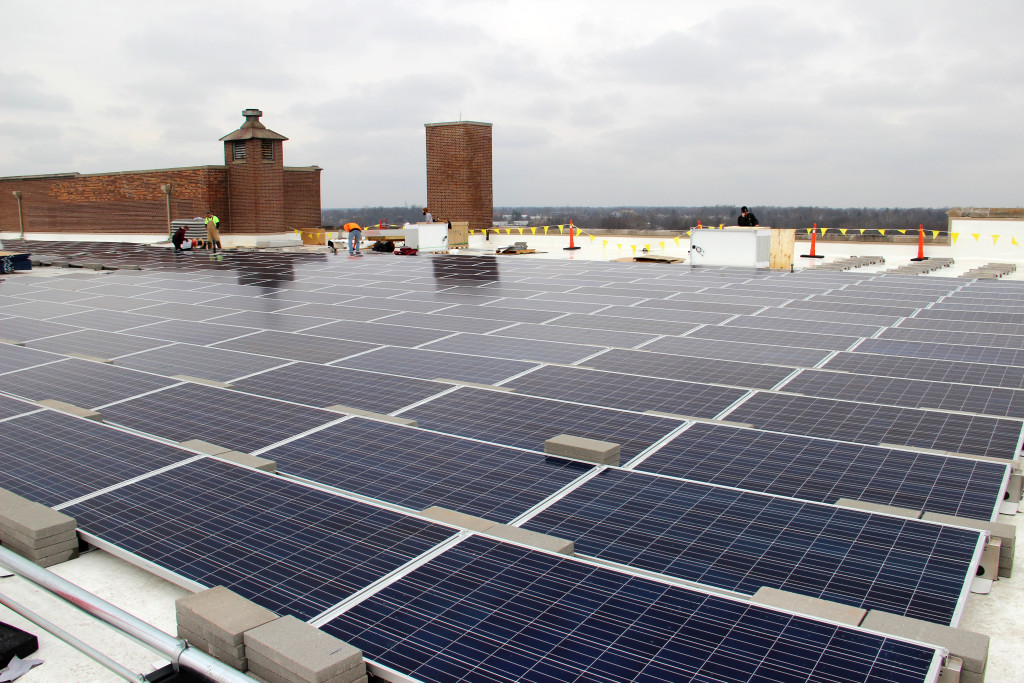 The roof-mounted solar array at Cornerstone is pictured. Photo provided.