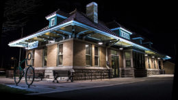 The historic Wysor Street Depot opened in 1901 along the Cincinnati, Richmond, and Muncie railroad line for passenger and freight traffic. After a meticulous restoration, the Depot now serves as the headquarters for Cardinal Greenways, Inc. Photo provided by Cardinal Greenways, Inc.