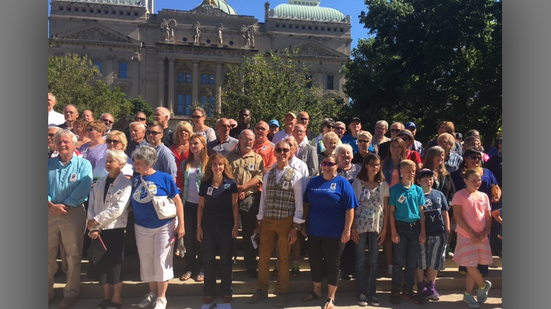 Wednesday for the press conference announcing the torchbearers for the 92-county Indiana Bicentennial Torch Relay in September. Photo provided.