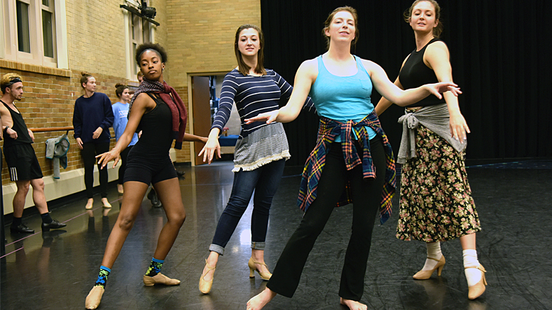 (Left to Right): Kayla Robertson, Senior Musical Theatre Major; Katie Tabisz, Junior Musical Theatre Major; Amanda Boldt, Senior Musical Theatre Major; Rylee Domann, Senior Musical Theatre Major. Photo provided.