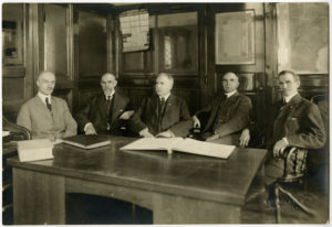 Iconic photo of the five Ball Brothers in their Muncie office. Learn more about one of Photo courtesy of The Minnetrista Heritage Collection.