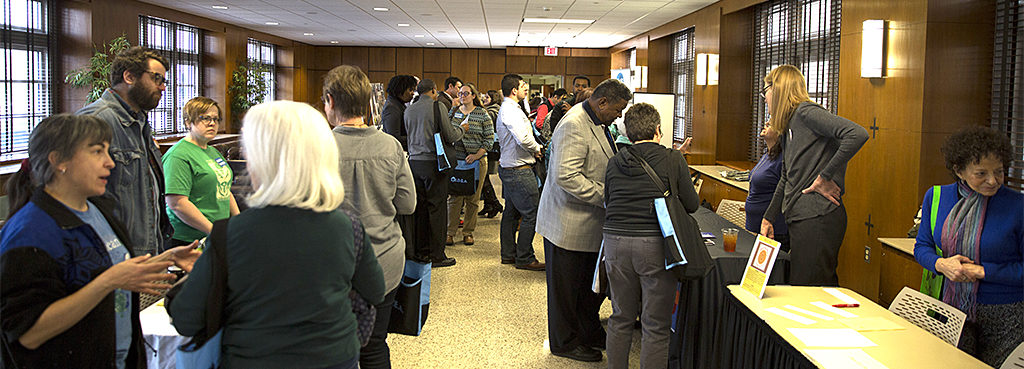 Vendors and conference attendees network during the Resource Fair. Photo provided. 