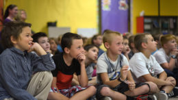 Southview Elementary School students enjoy a program during United Way's Day of Action. (Photo is the property of United Way and used with permission)