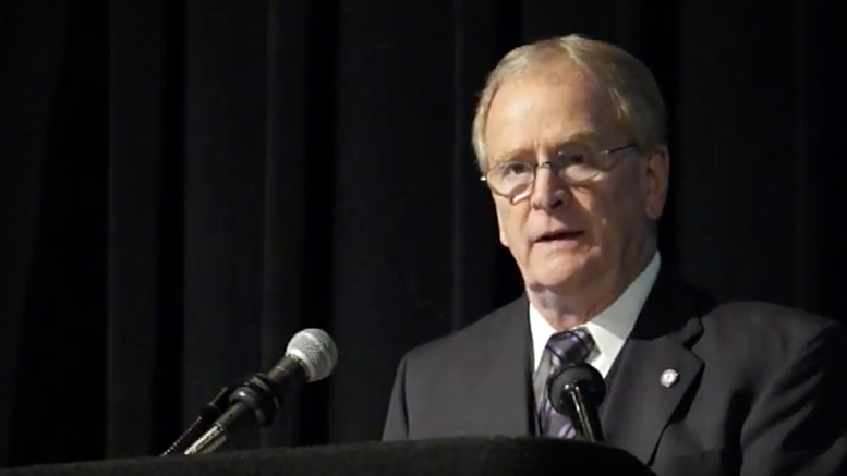 Muncie Mayor Dennis Tyler speaks during his 2017 State of the City address.