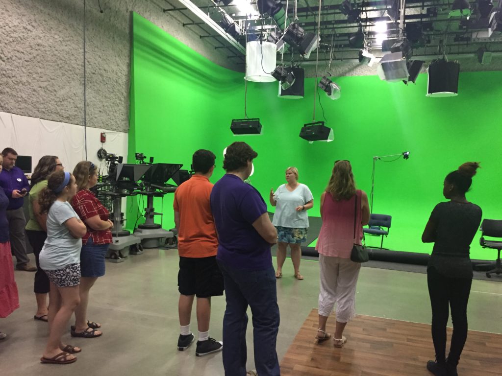 MPL Film School Students and Family Members Enjoy a Tour of BSU Telecommunications Department. Photo by: Rebecca Parker