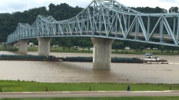 This barge isn’t headed up the White River. Photo by: Nancy Carlson