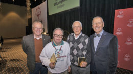 Mayor Dennis Tyler, Carl Erskine and his son Jimmy, and Emcee Dale Basham at the "Spirit of Special Olympics" luncheon. Photo by: Mike Rhodes