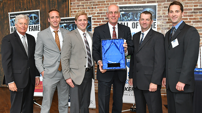 Photo L-R: Brian Burton - President & CEO of the Indiana Manufacturers Association, John Smith, Neil Smith, Steve Smith, Jody Fledderman - Indiana Manufacturers Association Board Chair, Chad Smith