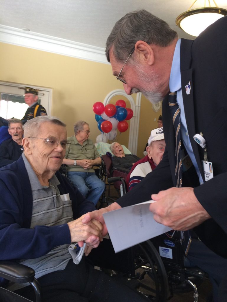 Gordon Carlson was among veterans honored just days before he died. Photo by: Nancy Carlson