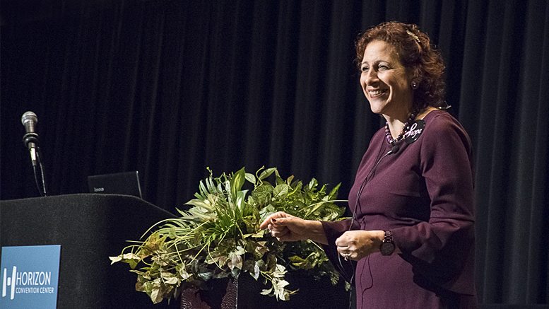 Karyn Harvey, Ph.D. from ARC of Baltimore, MD gave the keynote address at the Indiana ABC conference. Photo by: Mike Rhodes