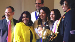 Winners of the first MOM Celebrity Spelling Bee, First Merchants Bank, will be back to try to hang on to the traveling trophy. Photo provided