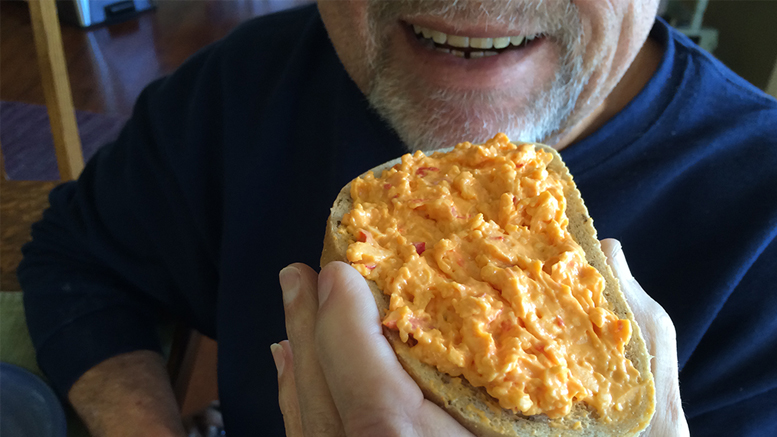 Renewing the pleasure of pimiento cheese spread brings a smile. Photo by: Nancy Carlson