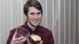 Judges Choice 1st Place Winner, Kevin Sheward is pictured with his "Caramel Chocolate Cupcakes." Photo by: Mike Rhodes