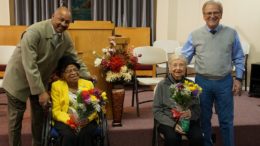 Pictured L-R: City Councilman Julius Anderson, Emma Price, Marilyn Carey and Mayor Dennis Tyler. Photo provided.