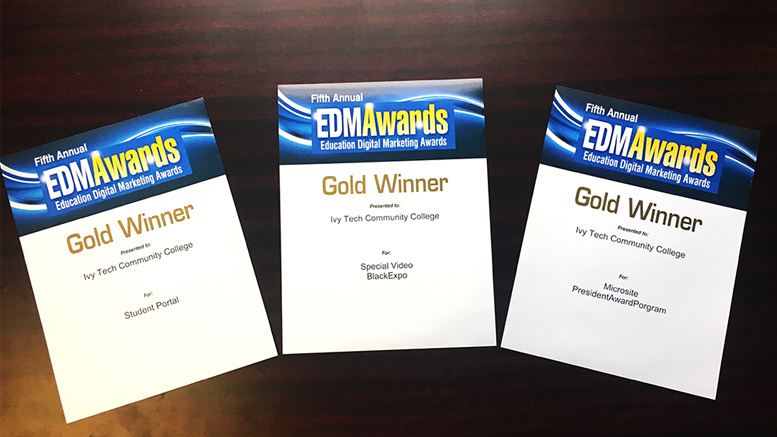 A few of Ivy Tech's EDM Awards are pictured. Photo provided.