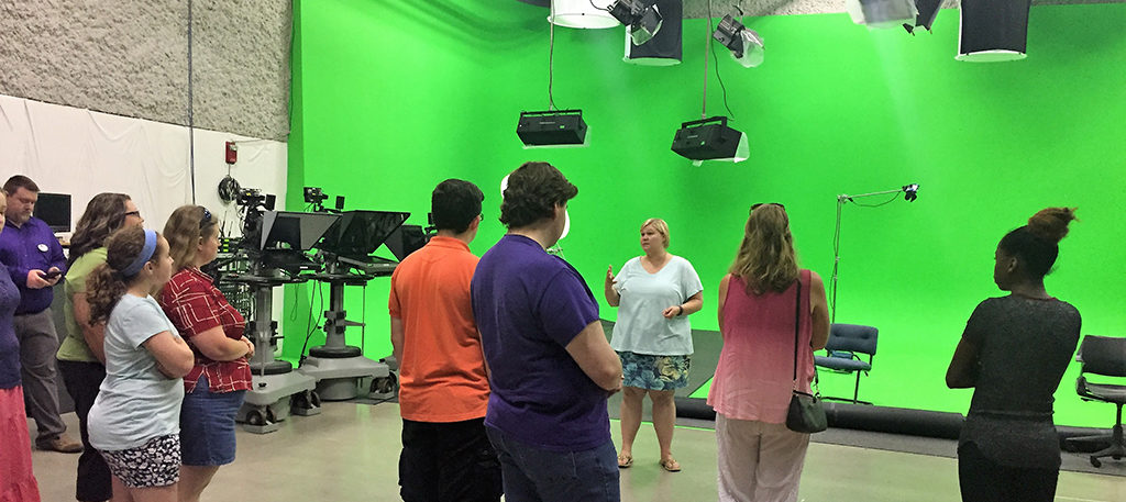 Film School students tour the BSU Communication Building in 2017.