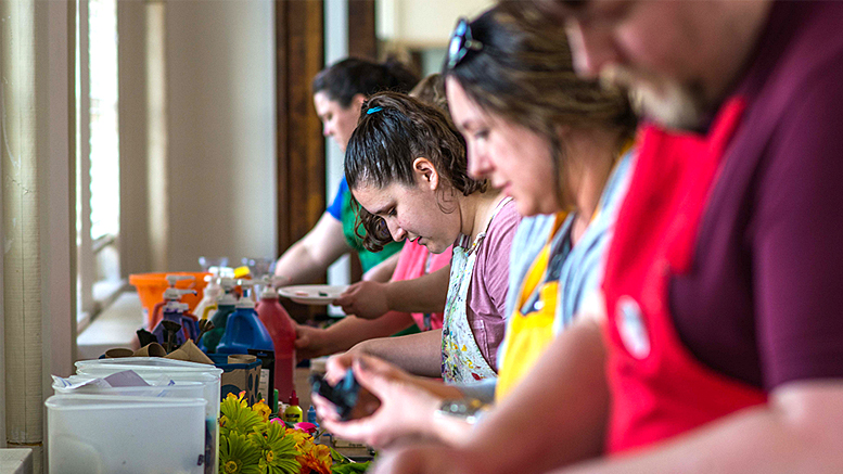 Participants get ready to make some really bad art. Photo provided.