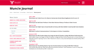 Muncie Journal articles on BSU News site