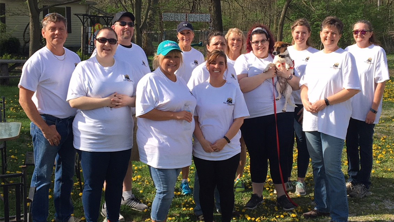 Members of the First Merchants Muncie team are pictured at ARF. Photo provided.