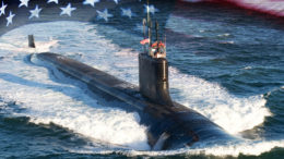Virginia-class submarine USS Indiana (SSN 789). (U.S. Navy photo illustration by Stan Bailey.)